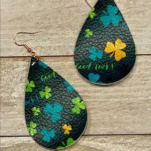 Faux Printed Leather Earrings